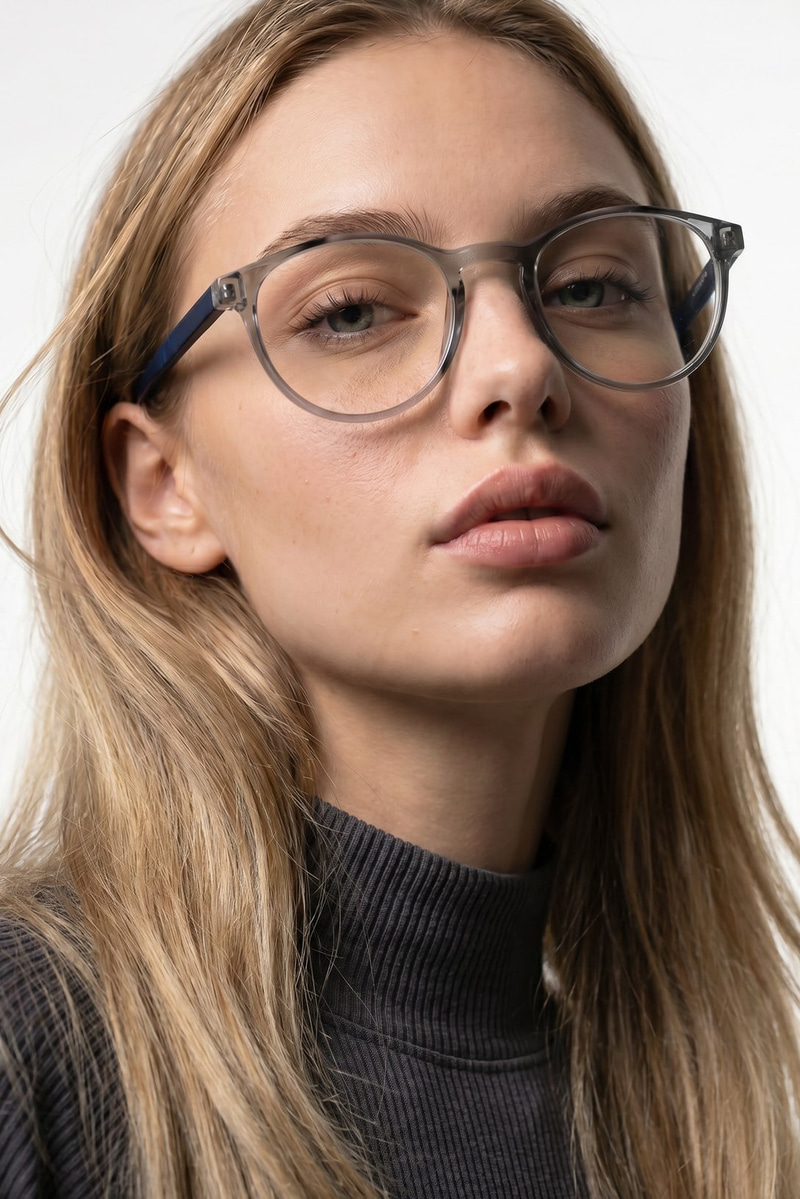 Martha Grey Navy Mavi Işık Koruyucu Gözlük