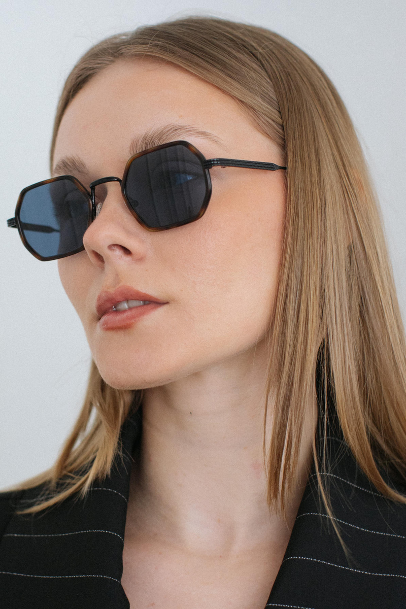 Marthe Leopard Black Blue Güneş Gözlüğü