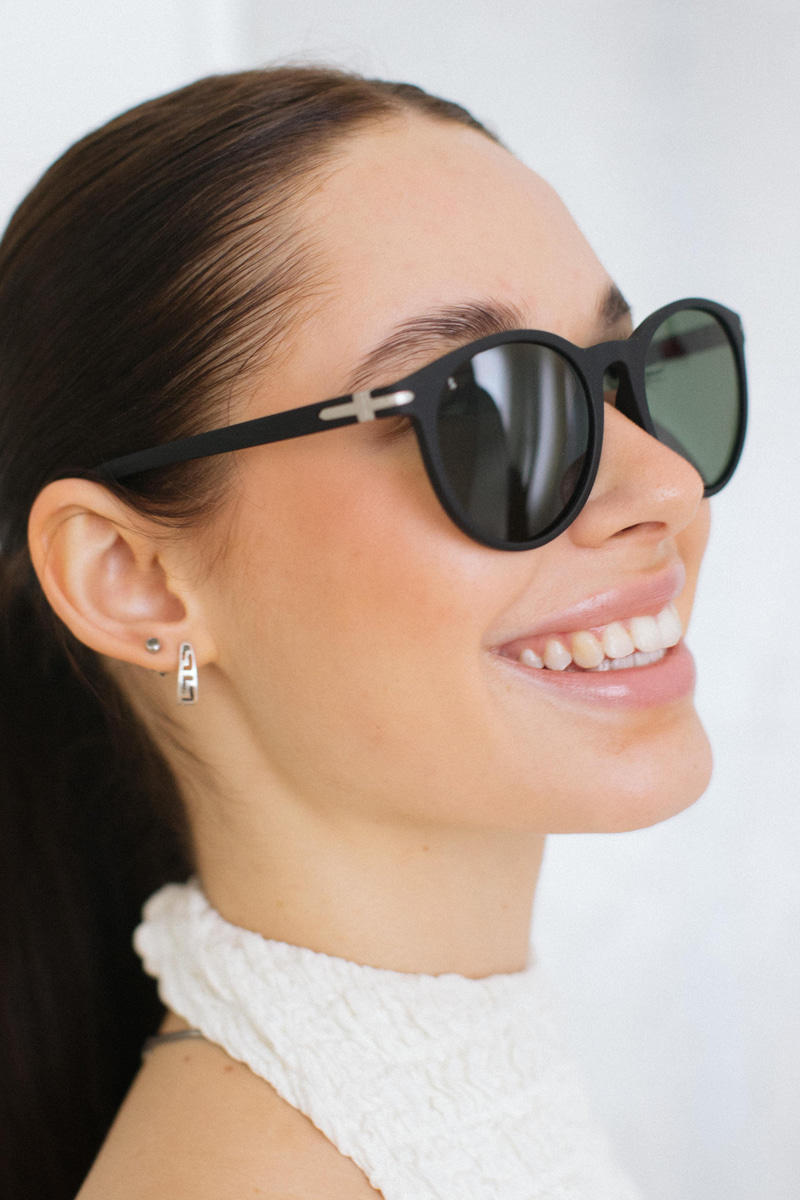Mateo Matt Black Green Güneş Gözlüğü