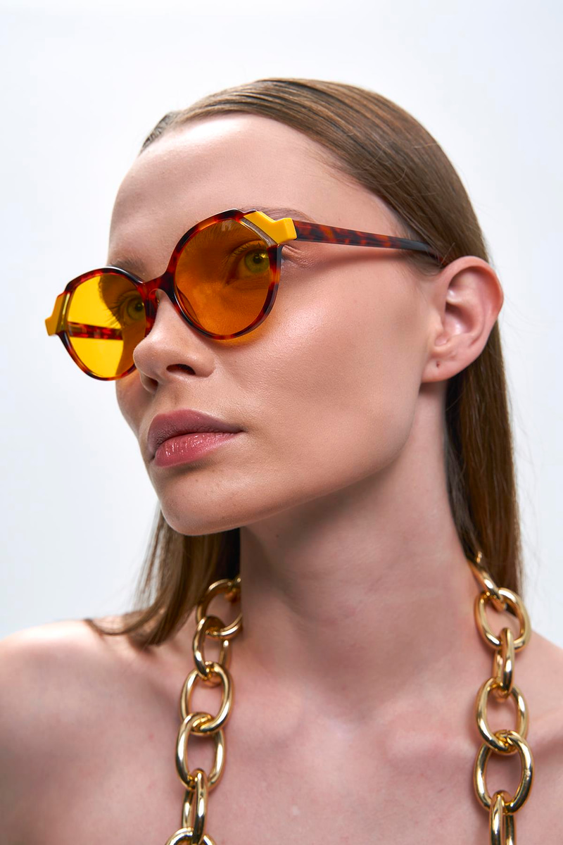 Maude Leopard Orange Güneş Gözlüğü