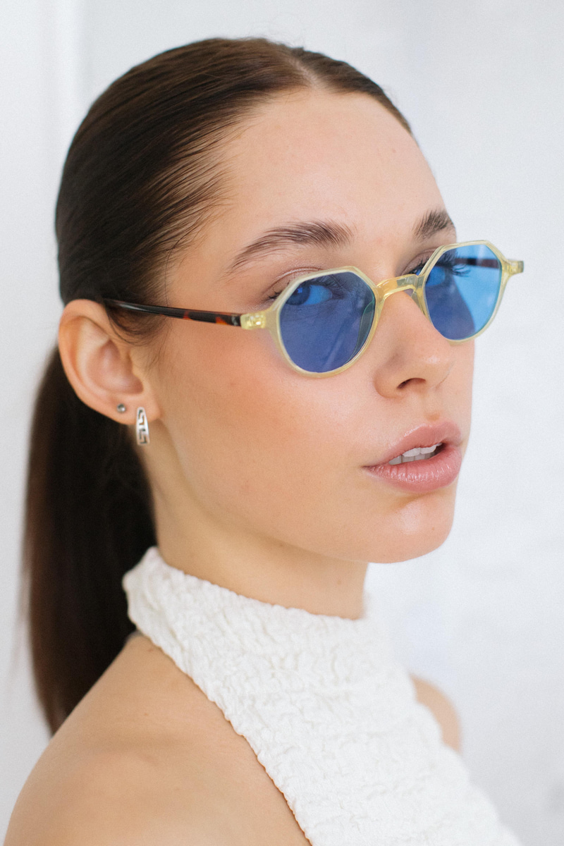 Paula Yellow Leopard Blue Güneş Gözlüğü