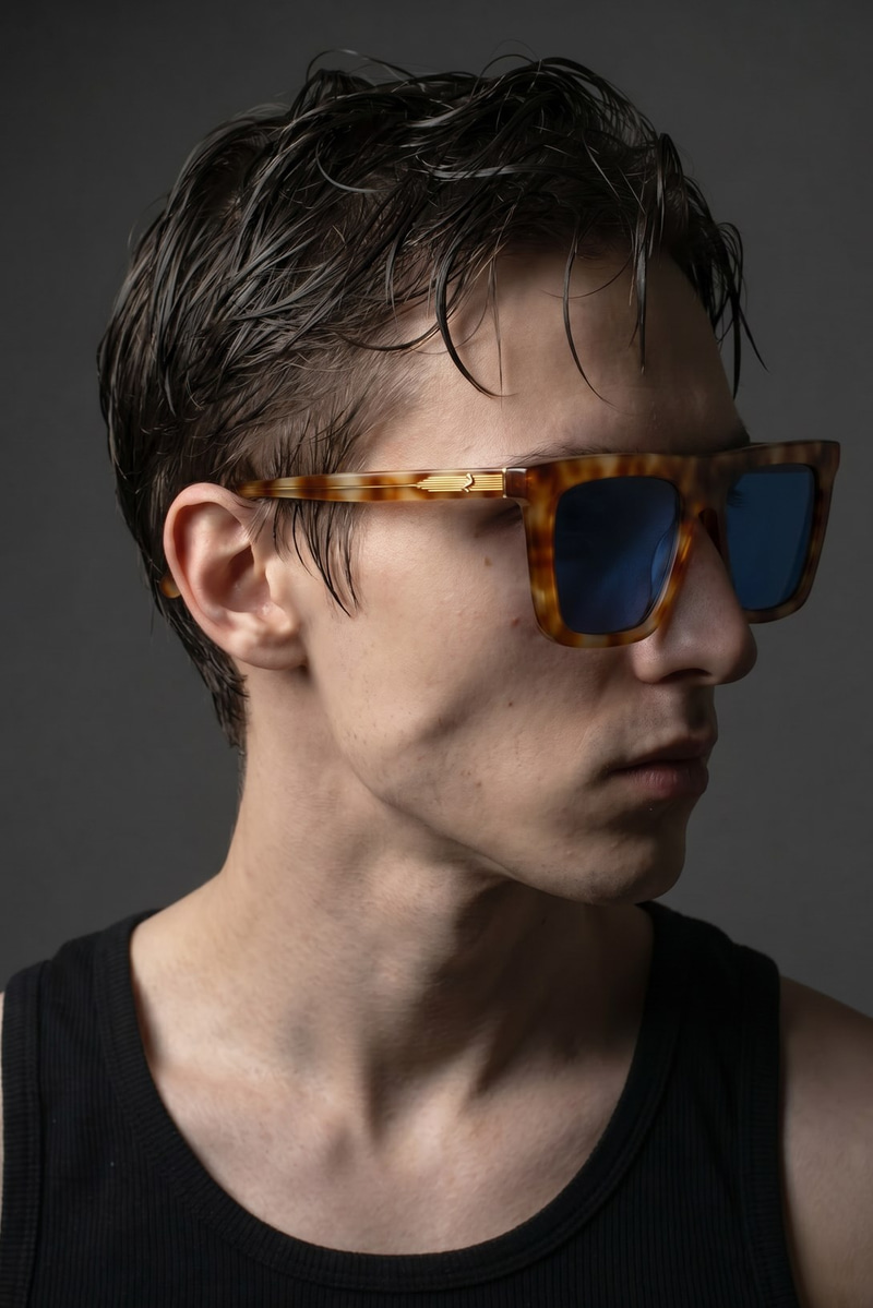Rina Orange Leopard Blue Erkek Güneş Gözlüğü