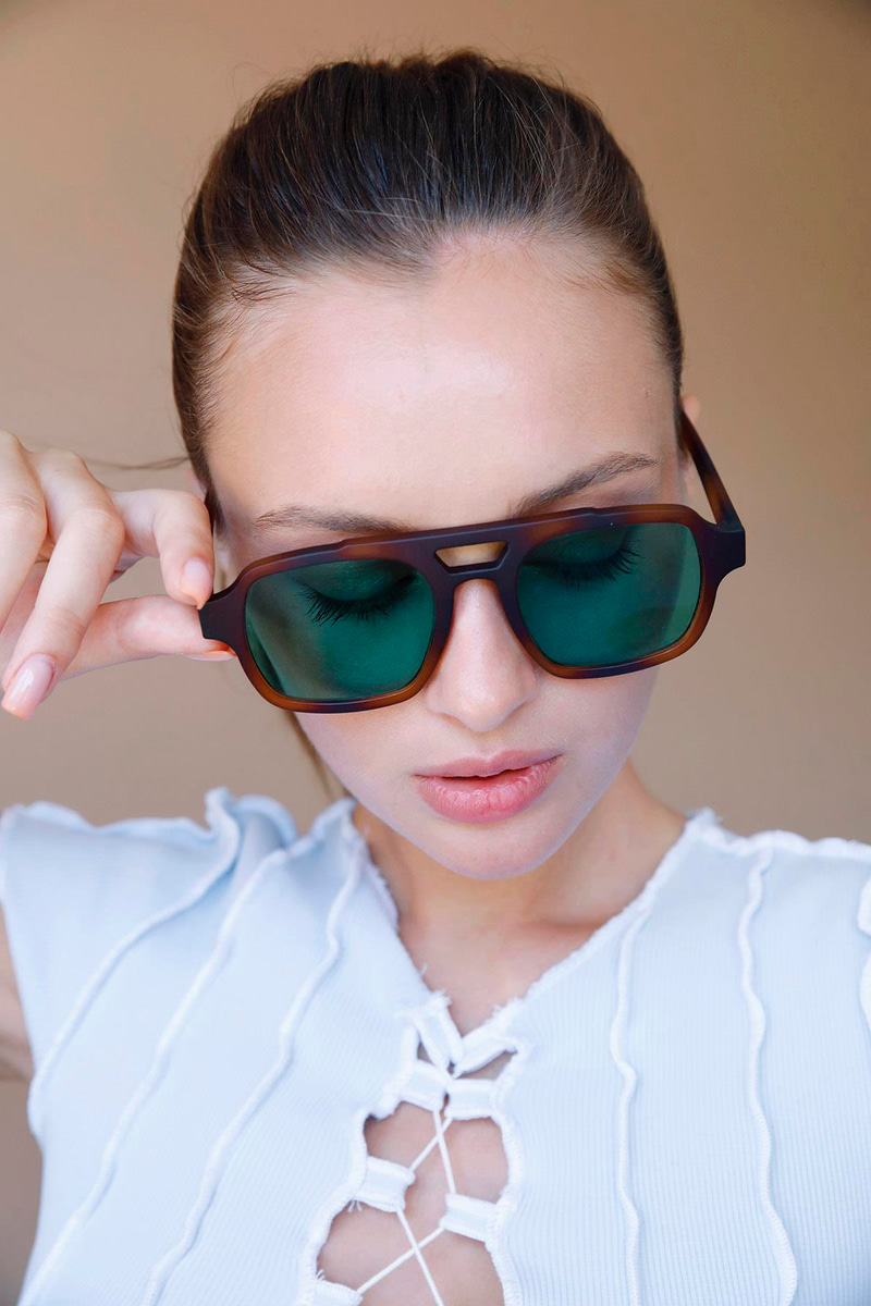 Saudade Leopard Green Güneş Gözlüğü