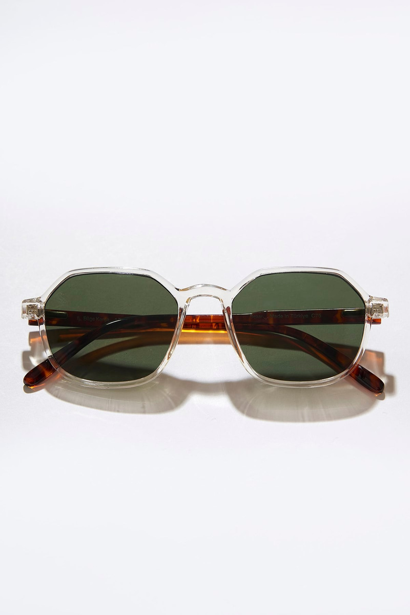 Sezar Clear Leopard Green Erkek Güneş Gözlüğü