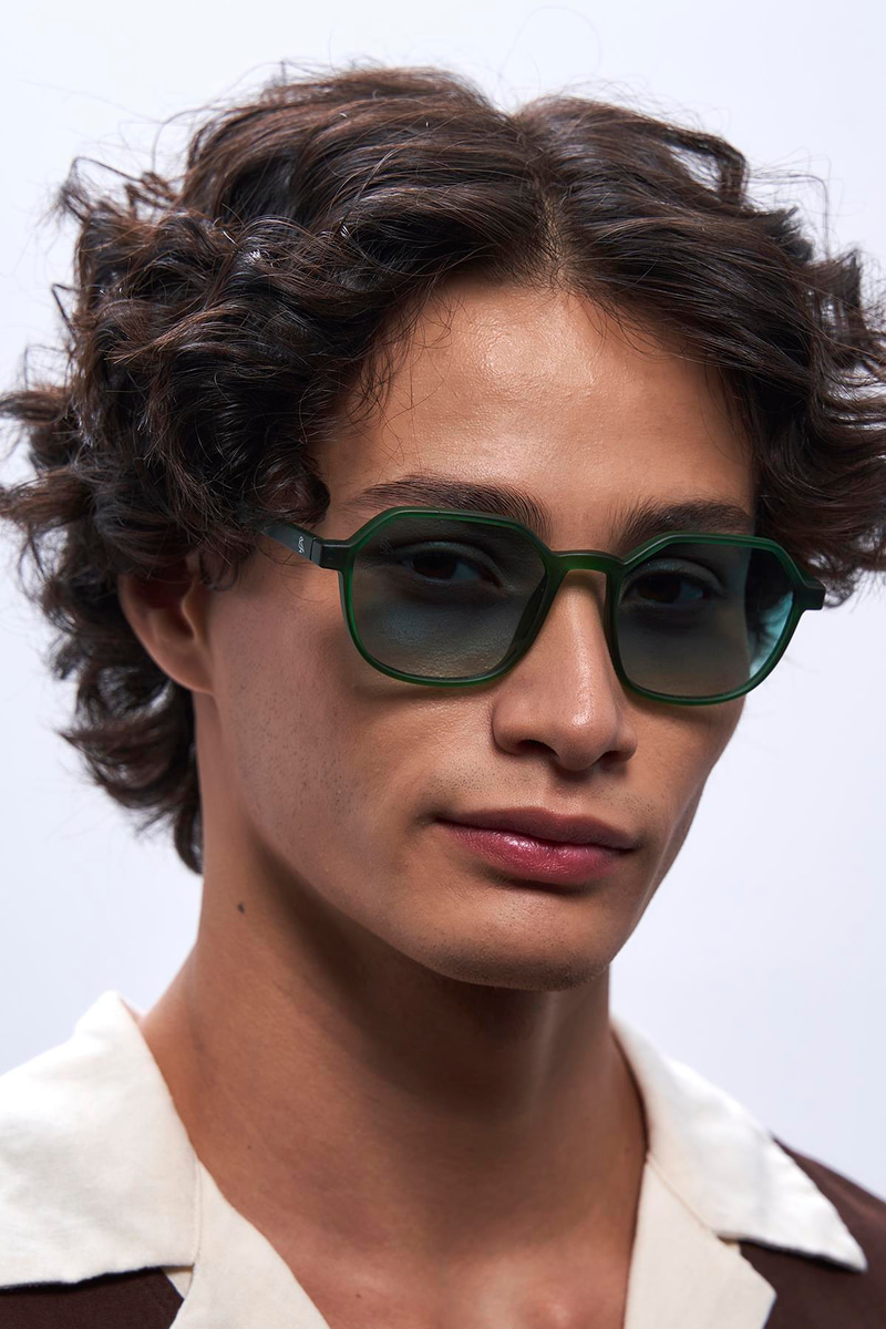 Sezar Matt Green Blue Degrade Erkek Güneş Gözlüğü