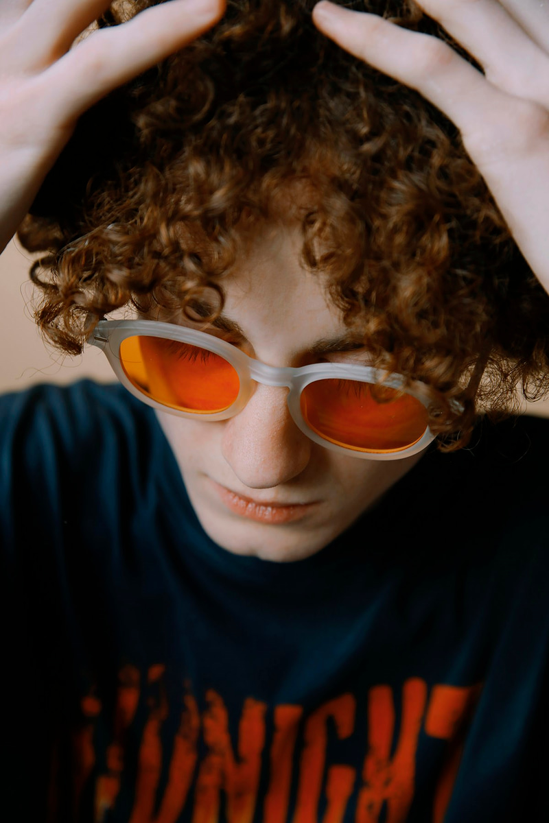 Simon Clear Orange Erkek Güneş Gözlüğü