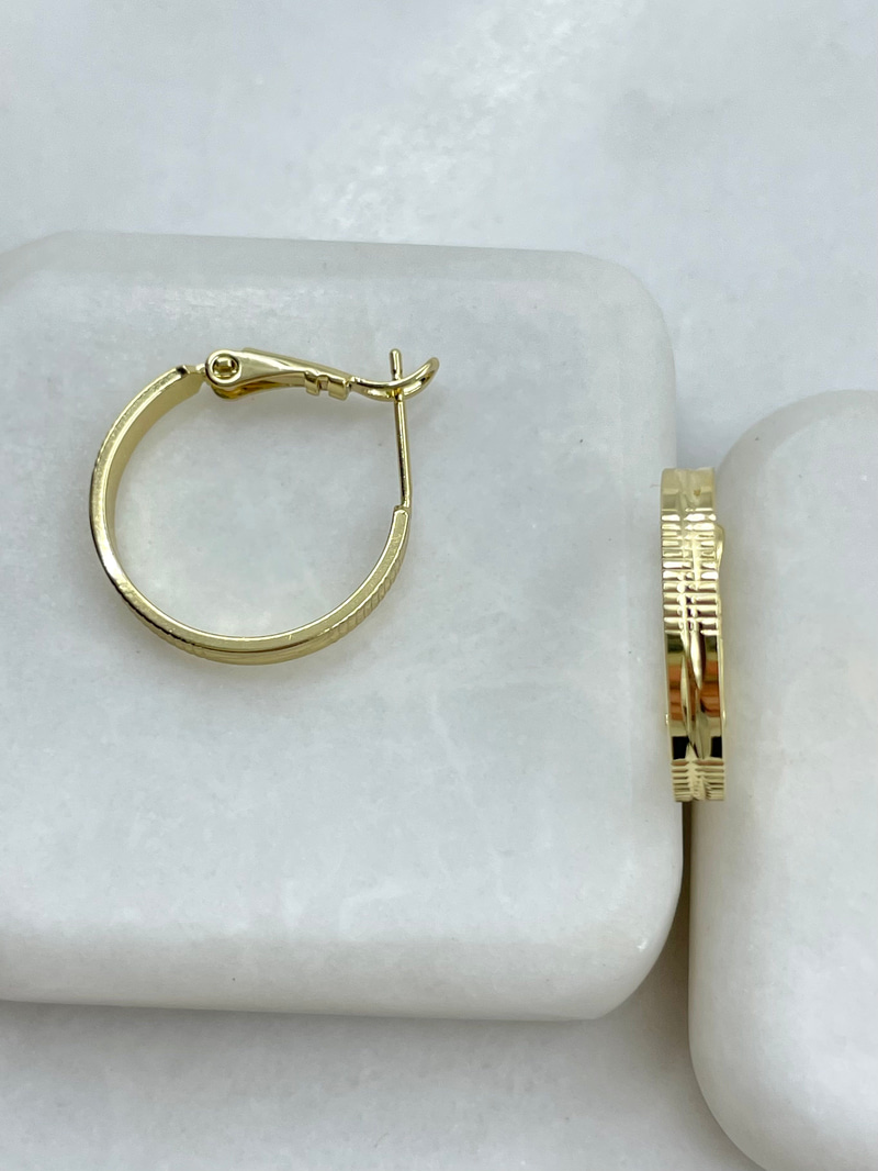 Özel Seri Lazer Kesim Halka Küpe 2 cm Gold
