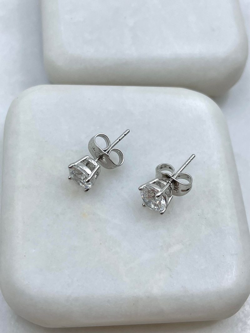 Özel Seri Kristal Taşlı Küpe 0.6 mm Gümüş