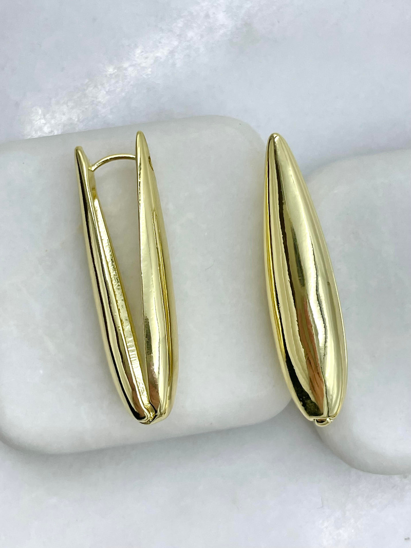 Altın Kaplama Damla Sütun Model Küpe Gold