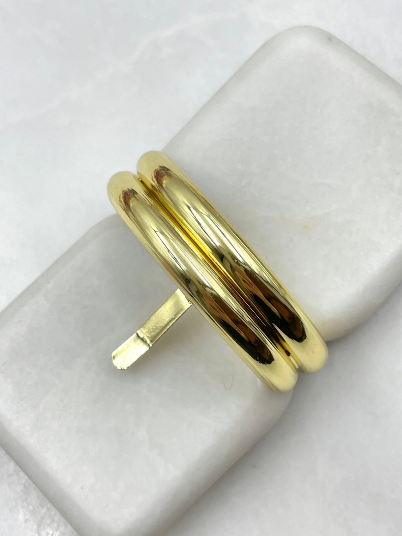 Metal İkili Boru At Kuyruğu Tokası Gold