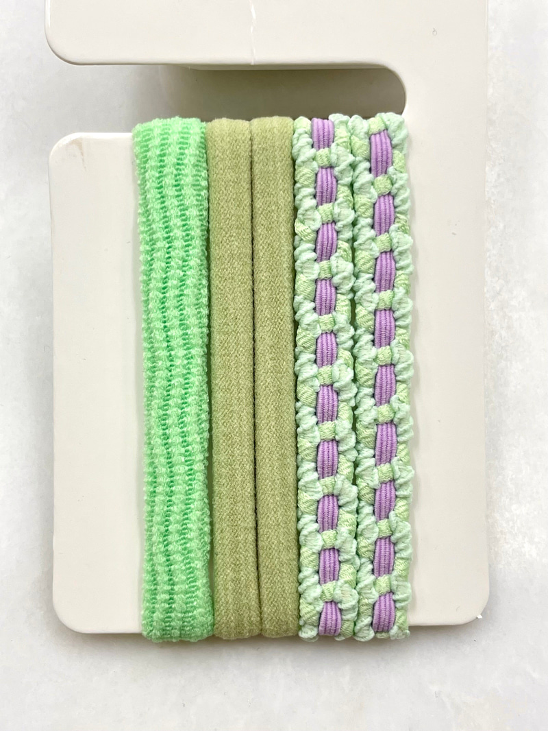 Çift Renk Yumuşak Dokulu Scrunchie Toka Yeşil