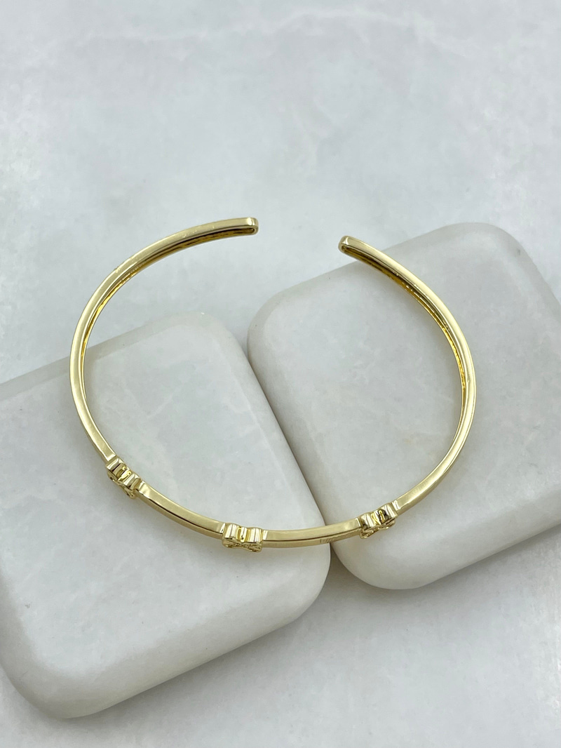 X Model Ezme Plaka Bileklik Gold