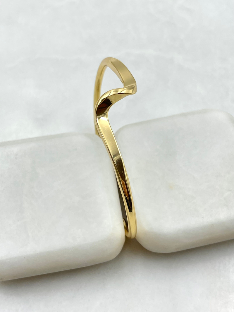 Dalga Model Kelepçe Gold