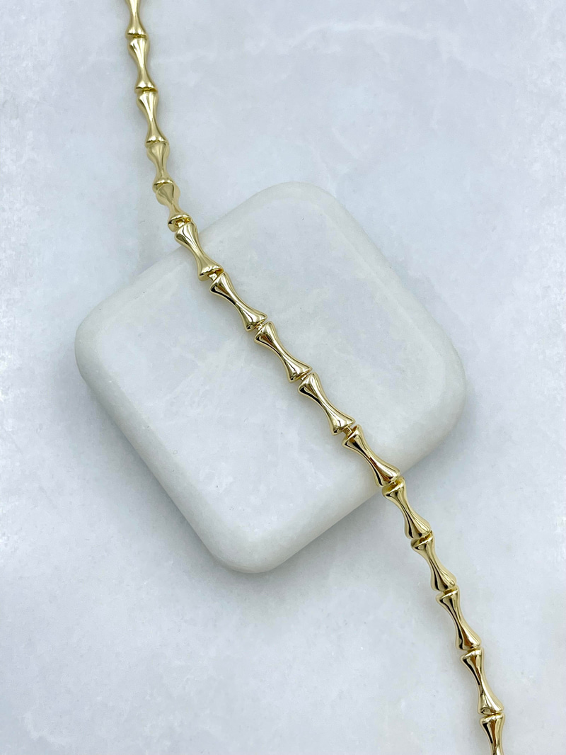 Altın Kaplama Oval Kemik Model Bileklik Gold