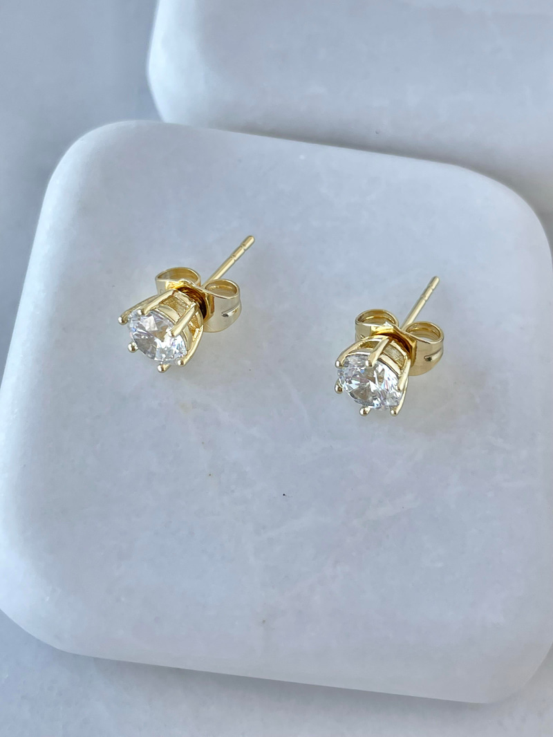 Özel Seri Minimal Kristal Küpe 0,7 mm Gold
