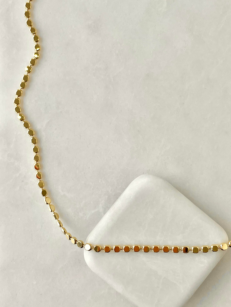 Çelik Dizi Arpa Model Kolye Gold