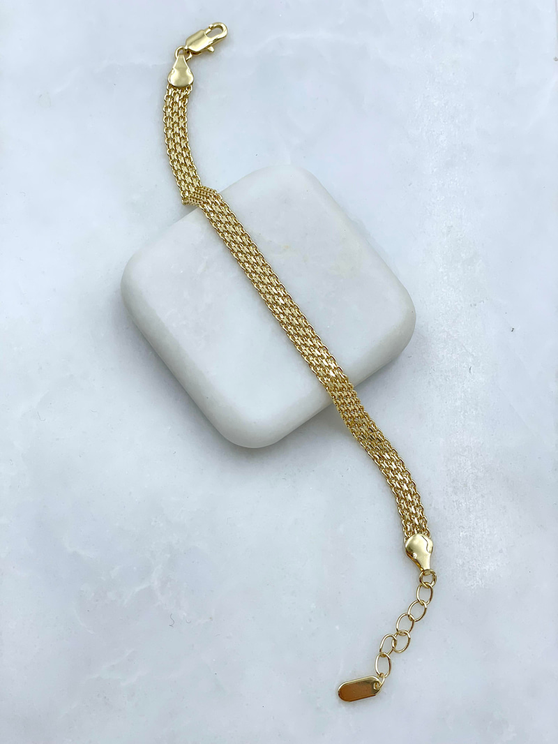 Altın Kaplama Hasır Örme Bileklik Gold