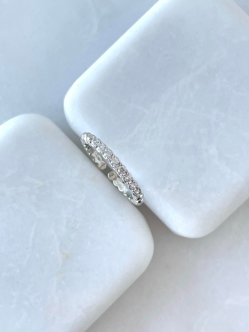 Altın Kaplama Kristal Taşlı Minimal Yüzük Gümüş