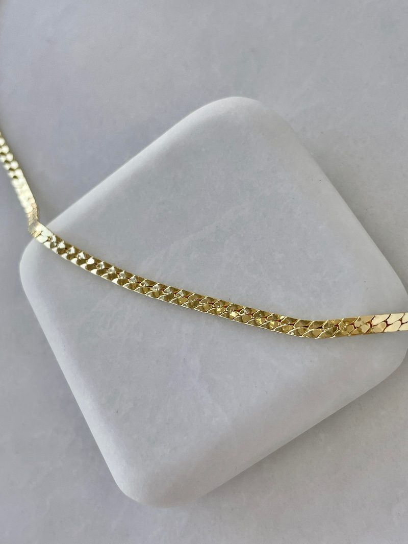 Altın Kaplama Ezme Basic Zincir Kolye Gold