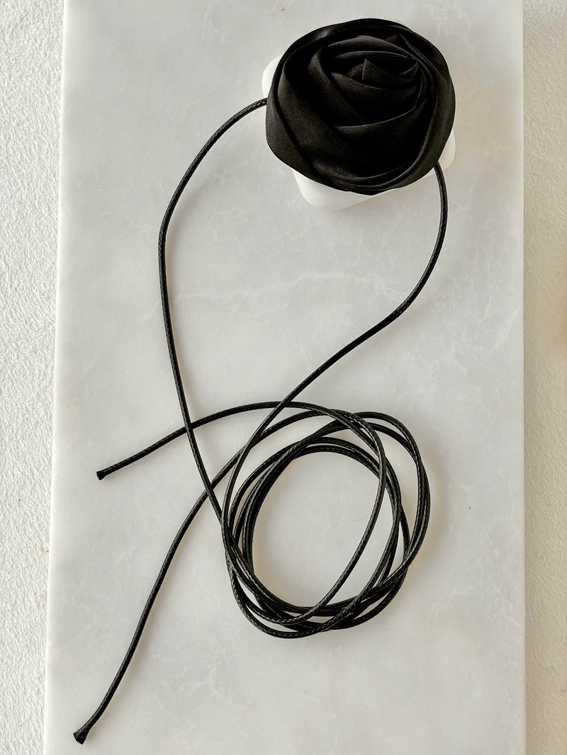 Gül Choker Kolye Siyah