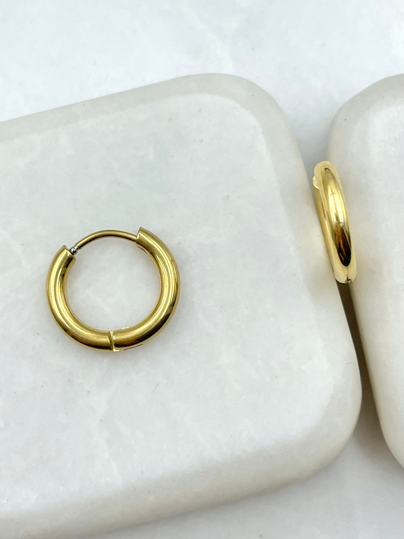 Basic Bombe Halka Küpe 1.4 cm Gold