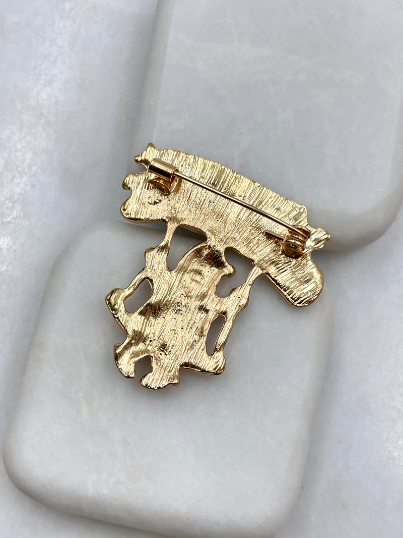 Sallanan Noel Baba Broş Gold