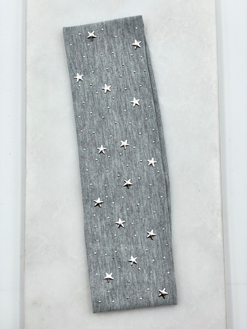 Yıldız Detaylı Bandana Gri