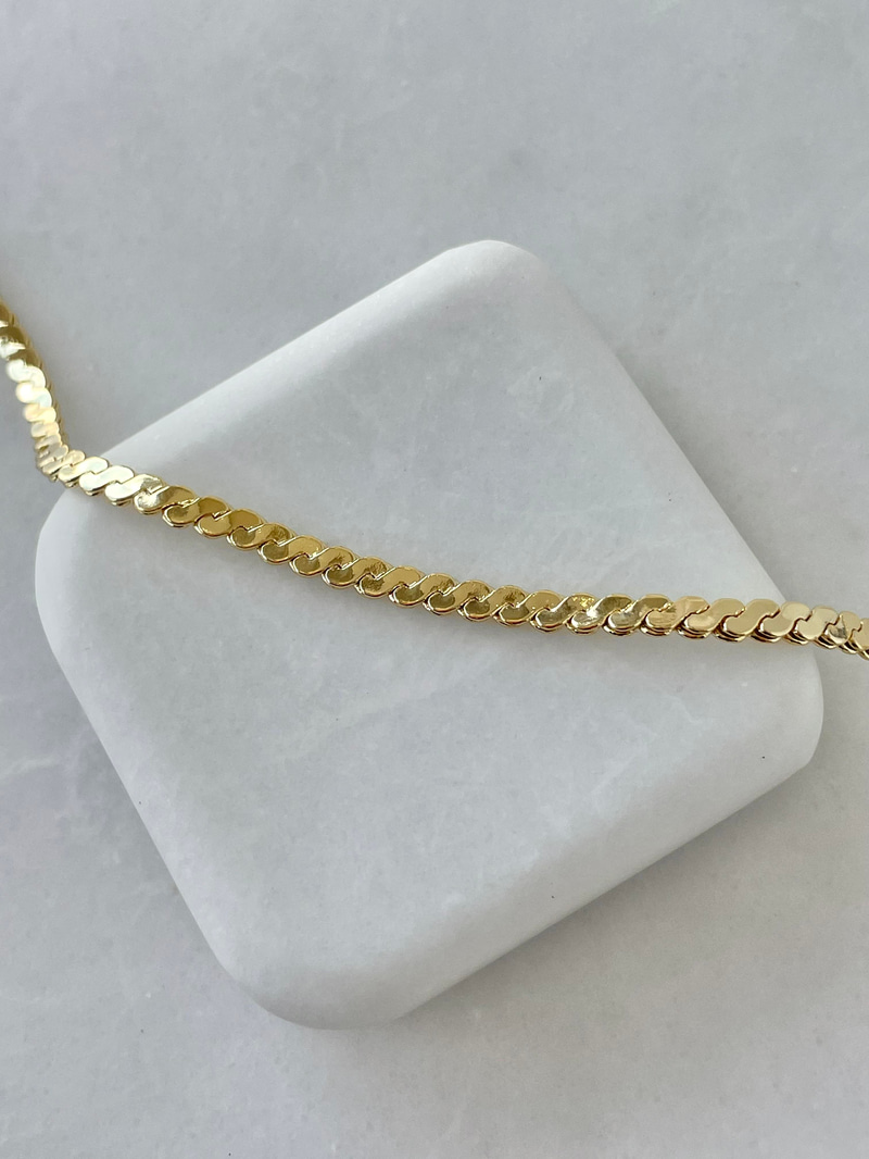 Altın Kaplama 3 mm Burgu Zincir Kolye Gold