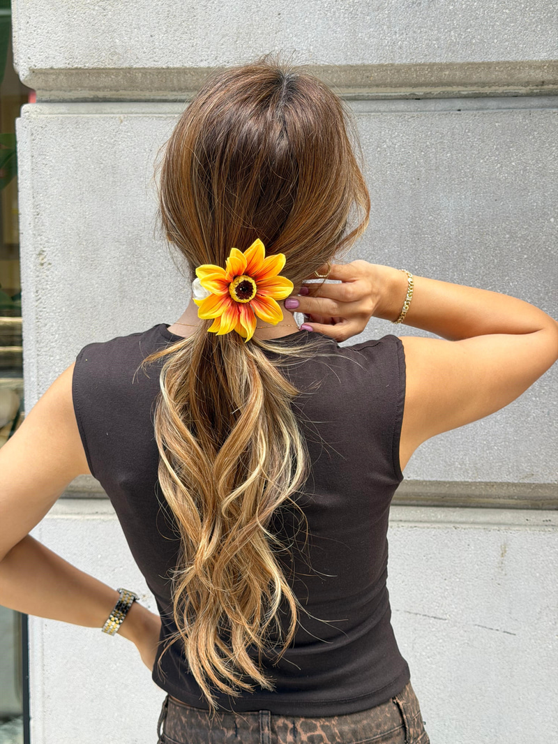 Ayçiçeği Scrunchie Toka Sarı