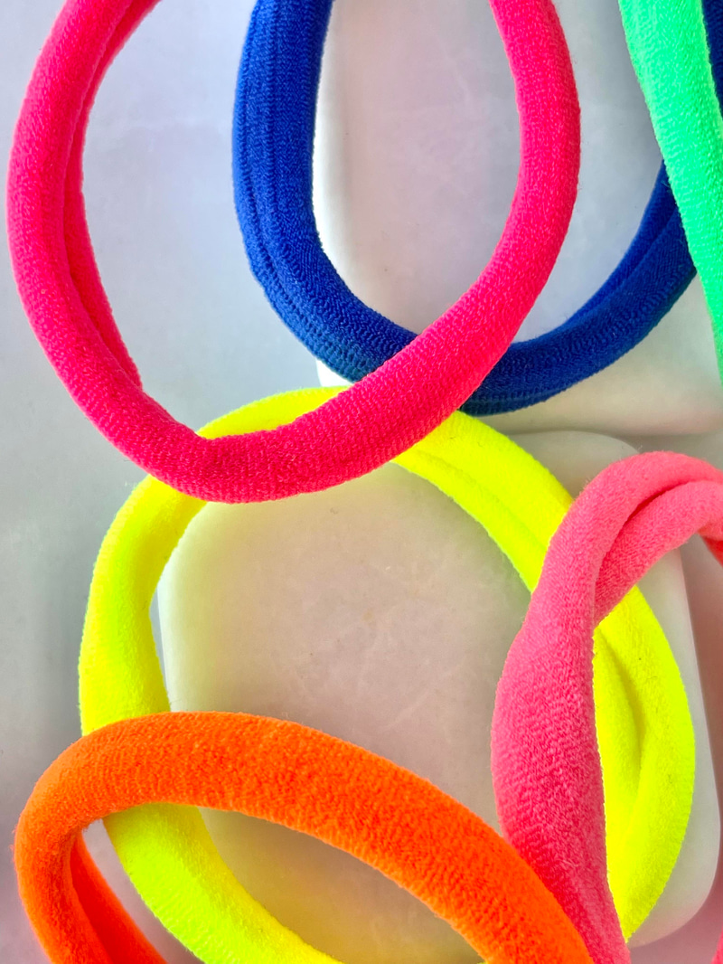 Altılı Lastik Toka Neon Renkli