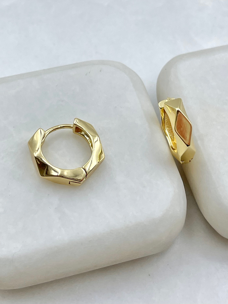 Yansımalı Halka Küpe Gold
