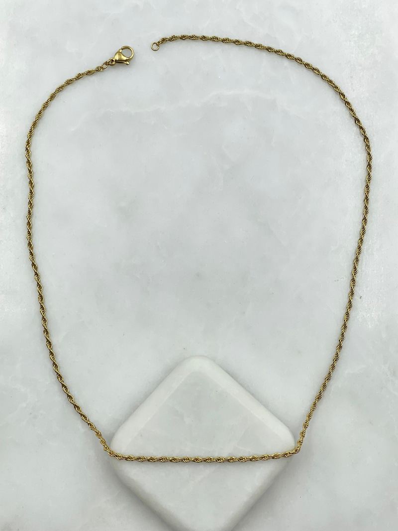 Özel Seri Minimal Burgu Zincir Kolye 45 cm Gold