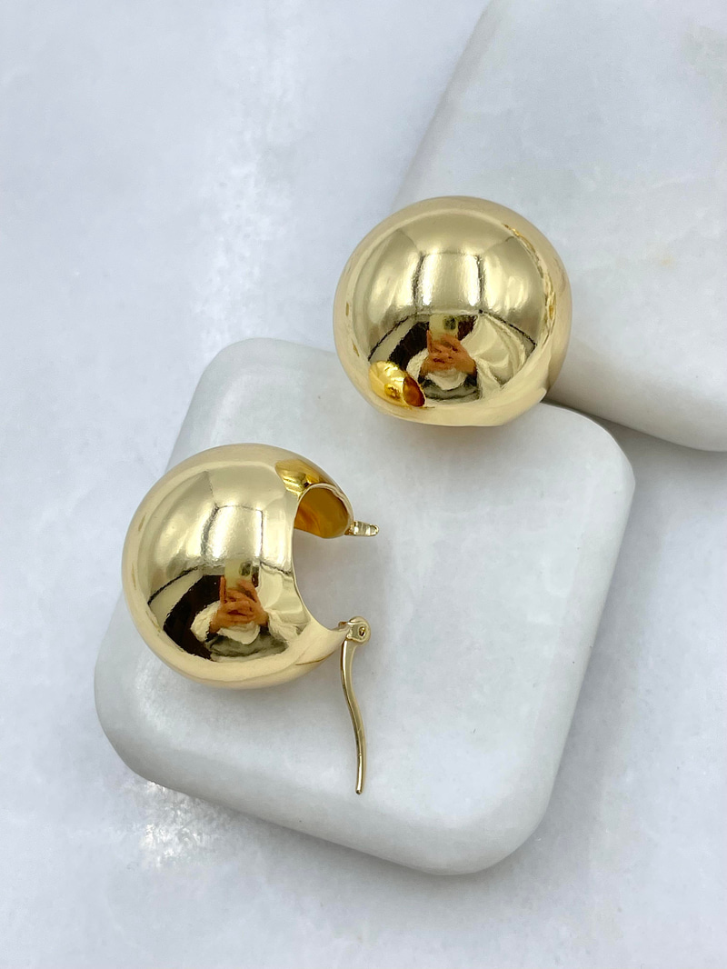 Altın Kaplama Top Sepet Küpe Gold
