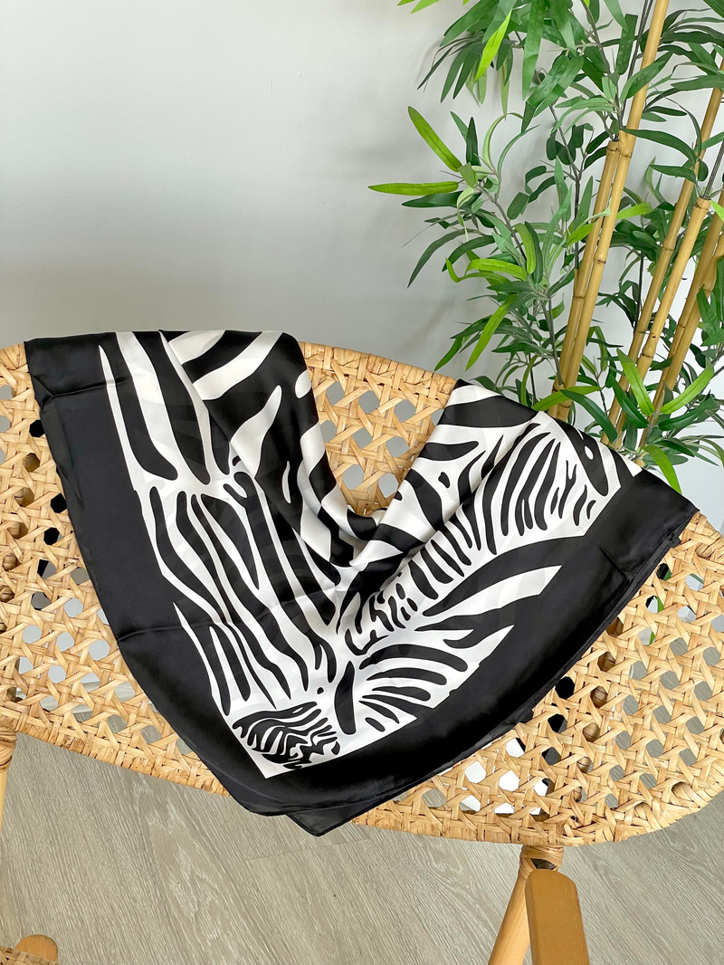 Zebra Desenli Bandana Fular Renkli
