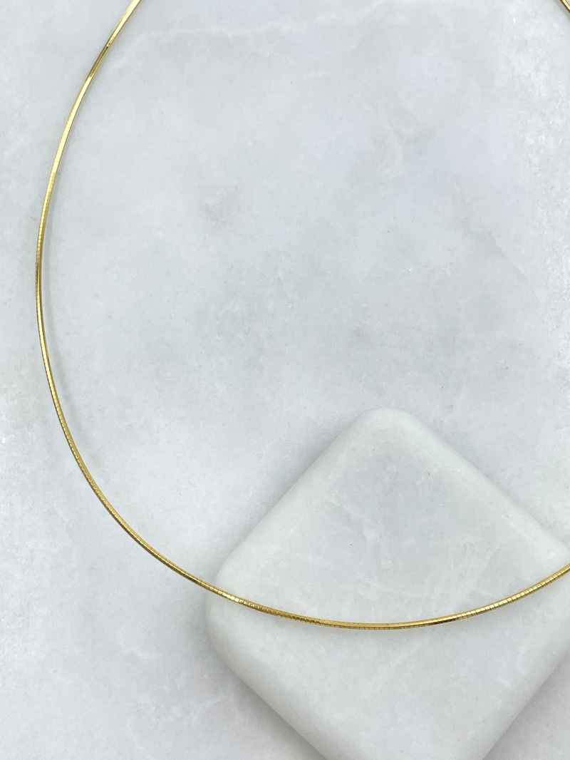 Altın Kaplama Tel Choker Kolye Gold