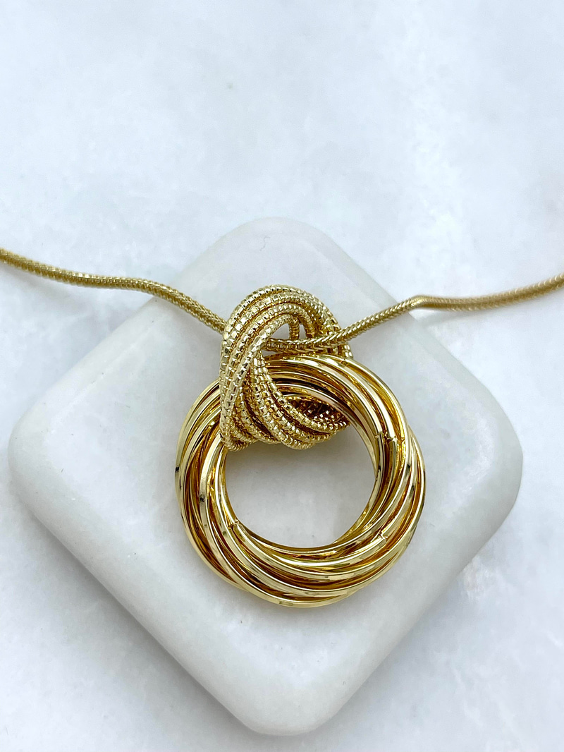 Altın Kaplama Halka Geçmeli Balık Sırtı Zincir Kolye Gold