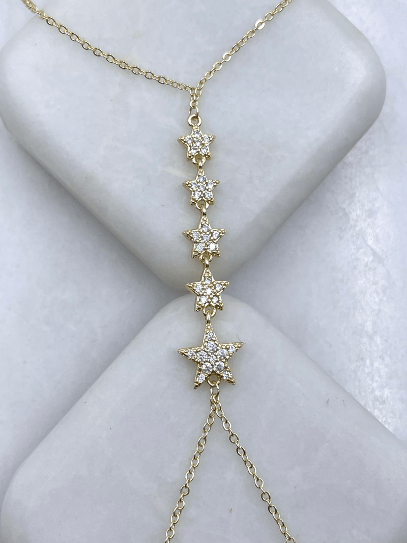 Altın Kaplama Büyük Küçük Yıldızlı Şahmeran Gold