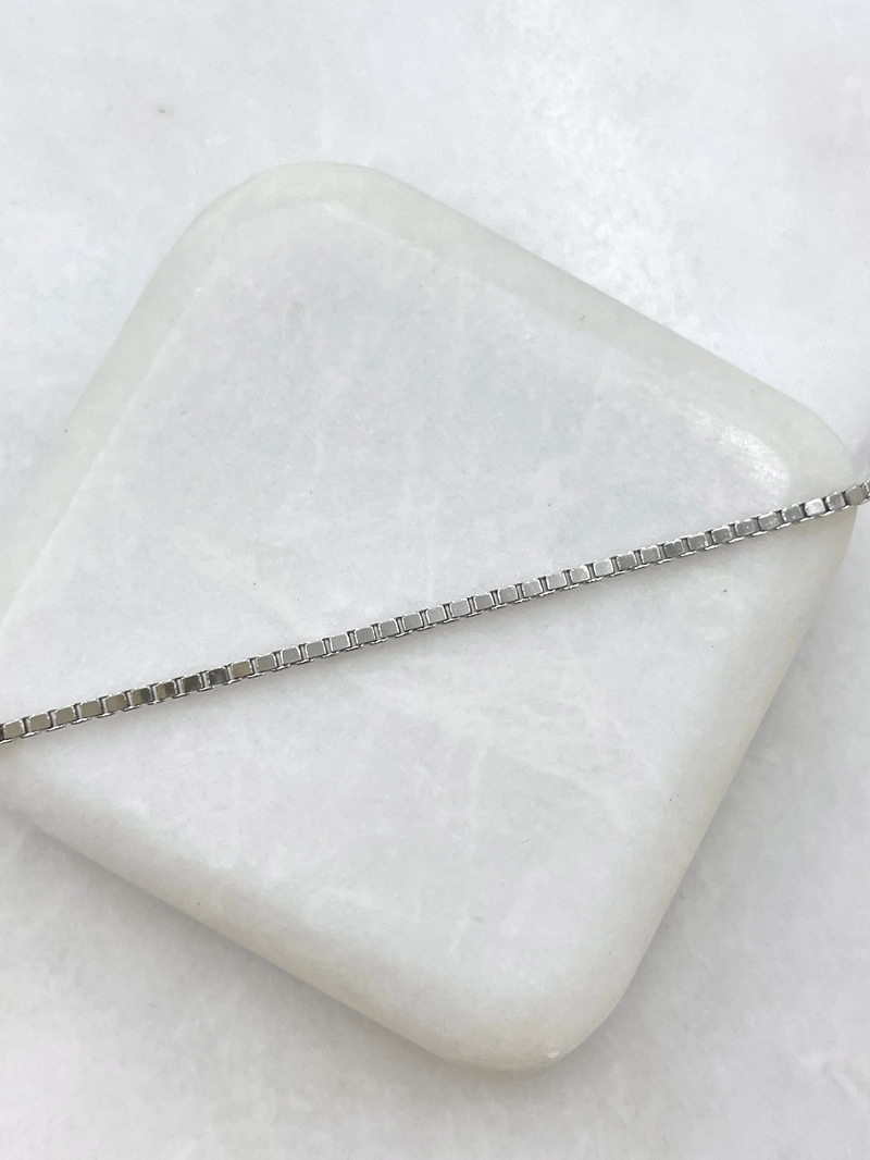 Özel Seri Küp Zincir Kolye 45 cm Gümüş