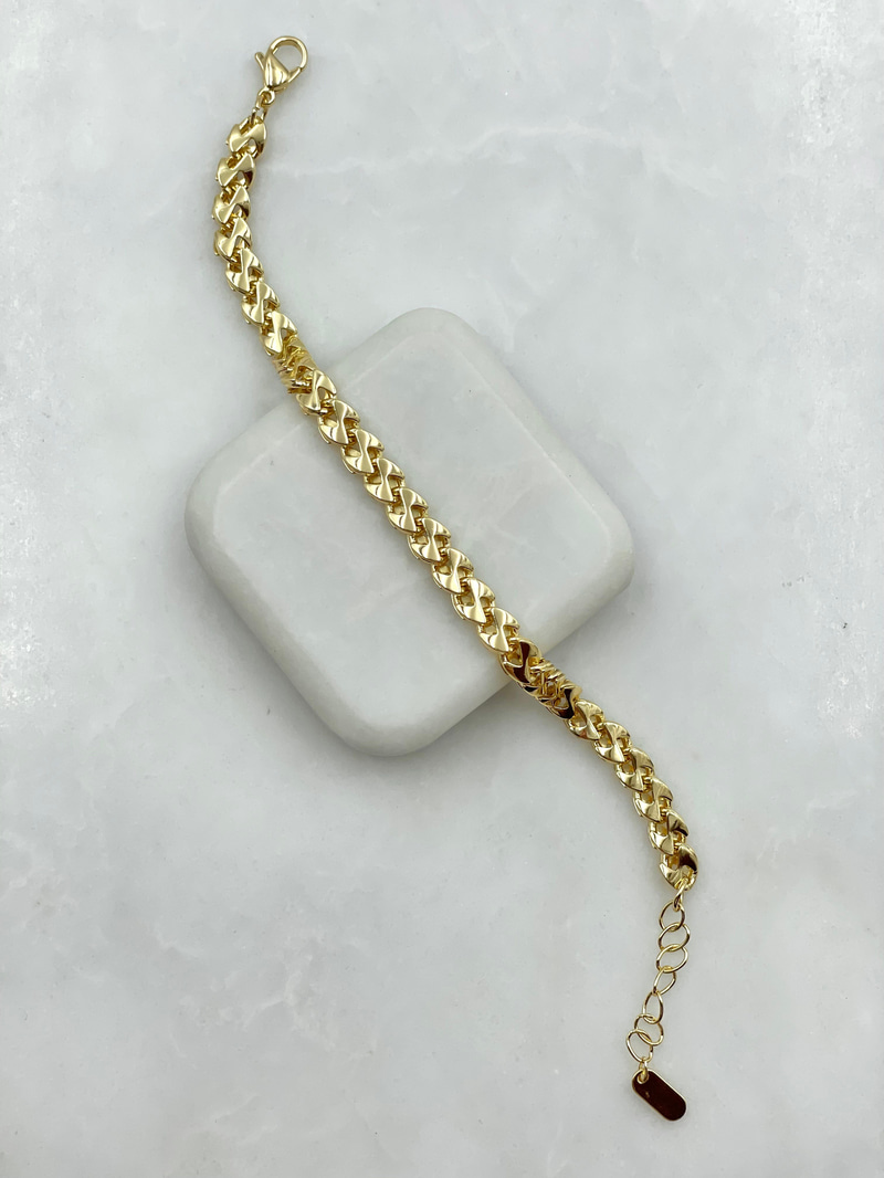 S Model Zincir Bileklik Gold