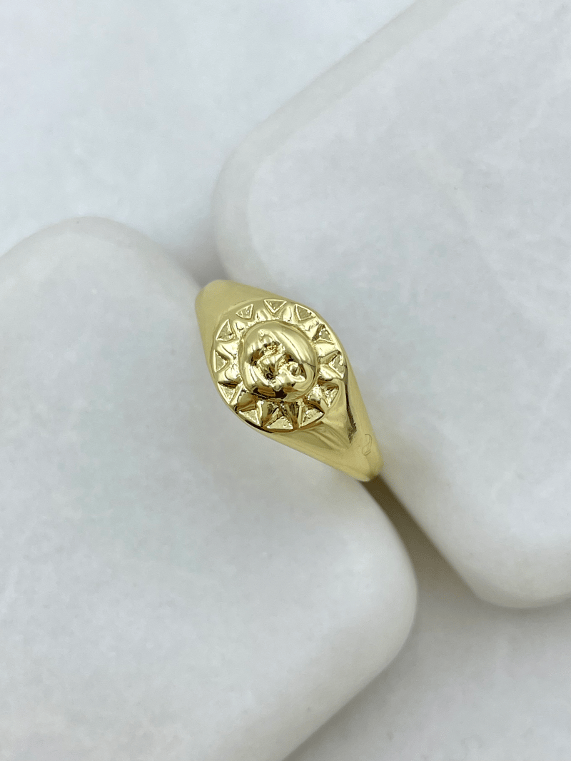 Altın Kaplama Güneş Model Yüzük Gold