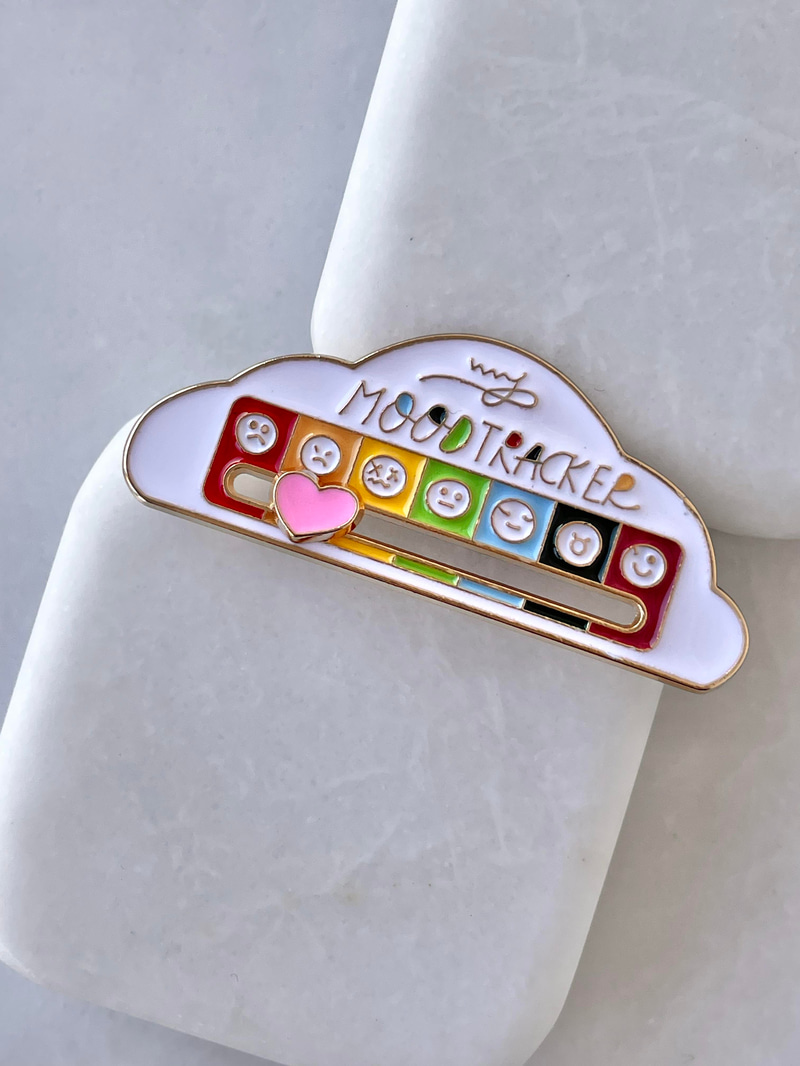 Mood Tracker Broş Beyaz