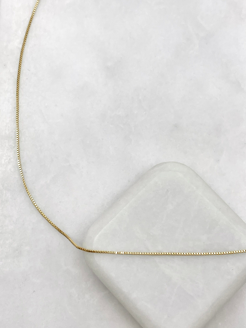 Özel Seri Basic Minik Küp Zincir Kolye 45 cm Gold