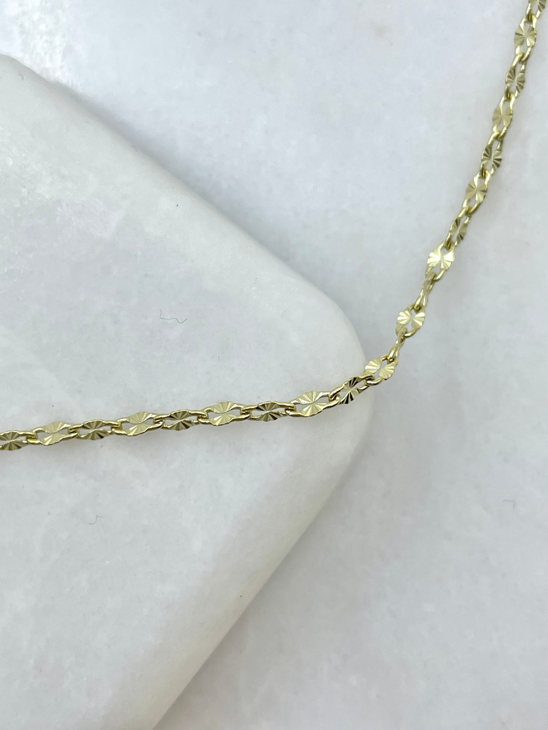 Özel Seri Lazer Kesim Işıltılı Kolye 45 cm Gold