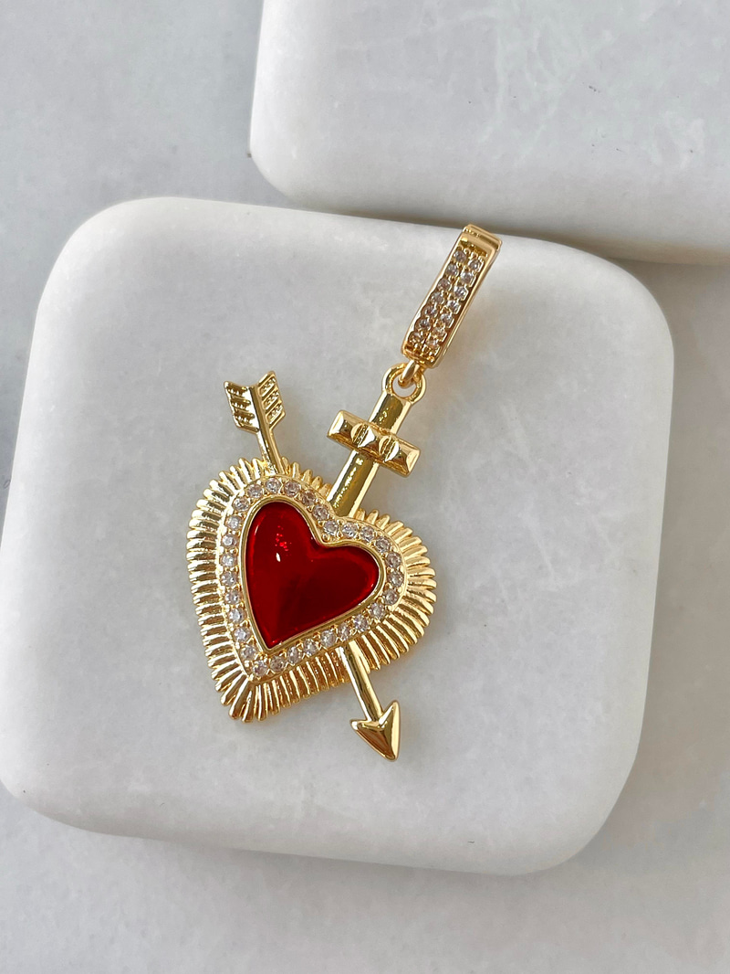 Kırmızı Kristal Kalp Ajda Charm