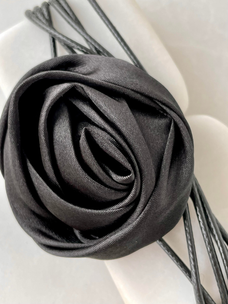 Gül Choker Kolye Siyah
