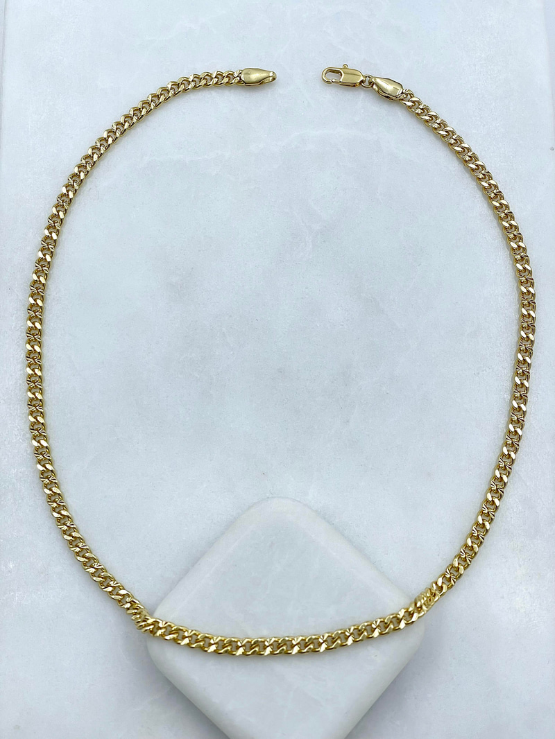 Özel Seri Lazer Kesim Zincir Kolye 45 cm Gold