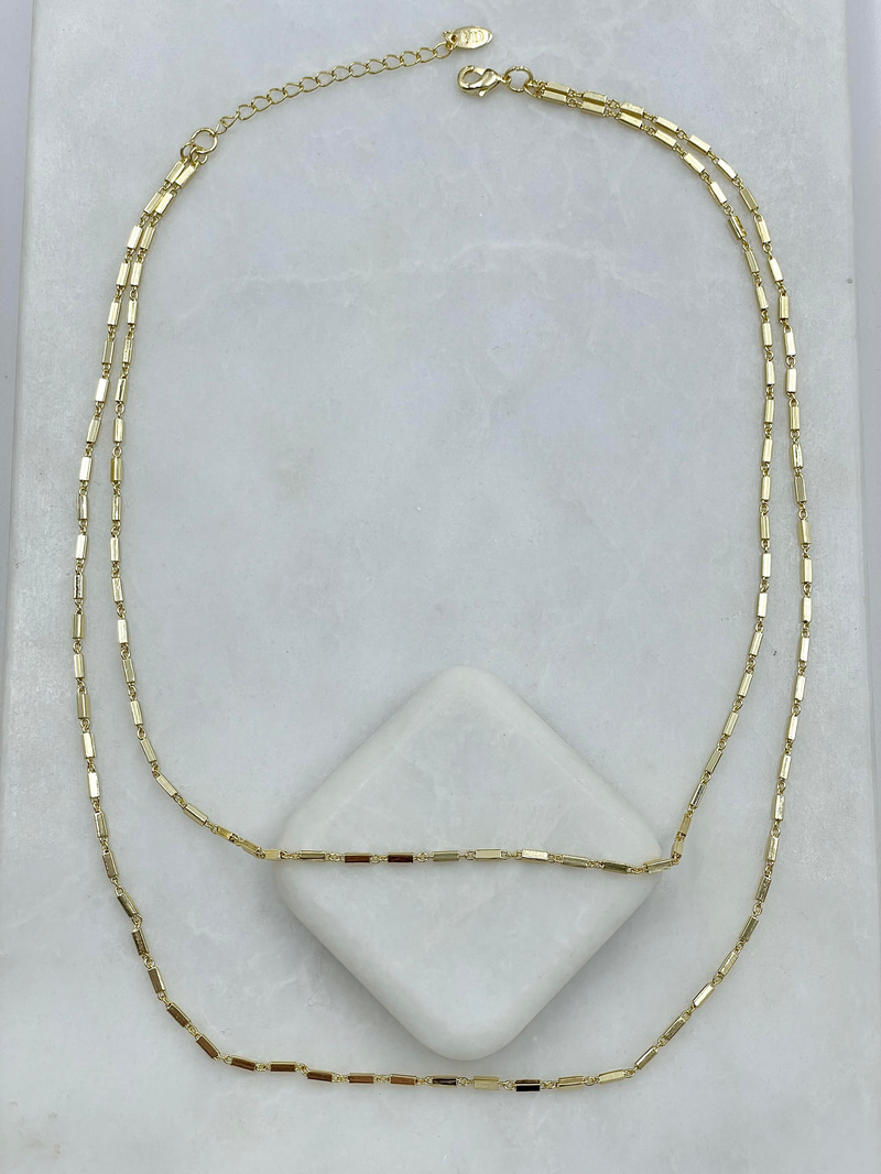 Altın Kaplama İkili Sütun Kolye Gold