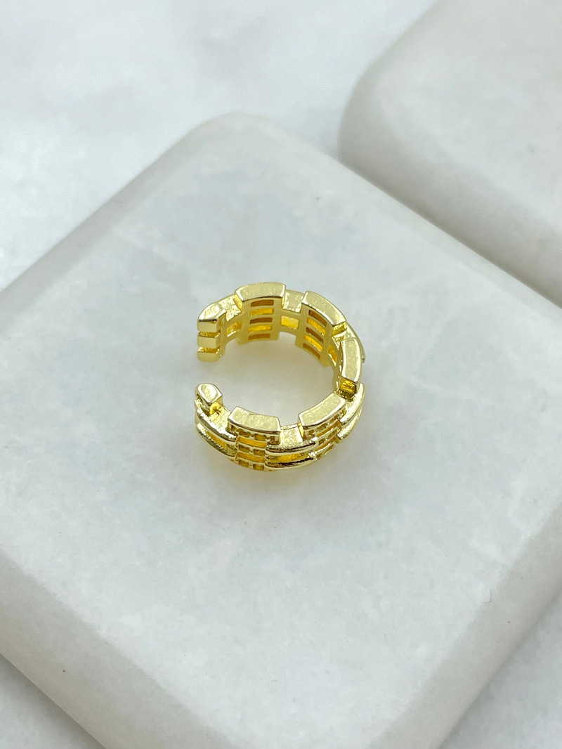 Gömme Taşlı Kordon Model Kıkırdak Küpe Gold