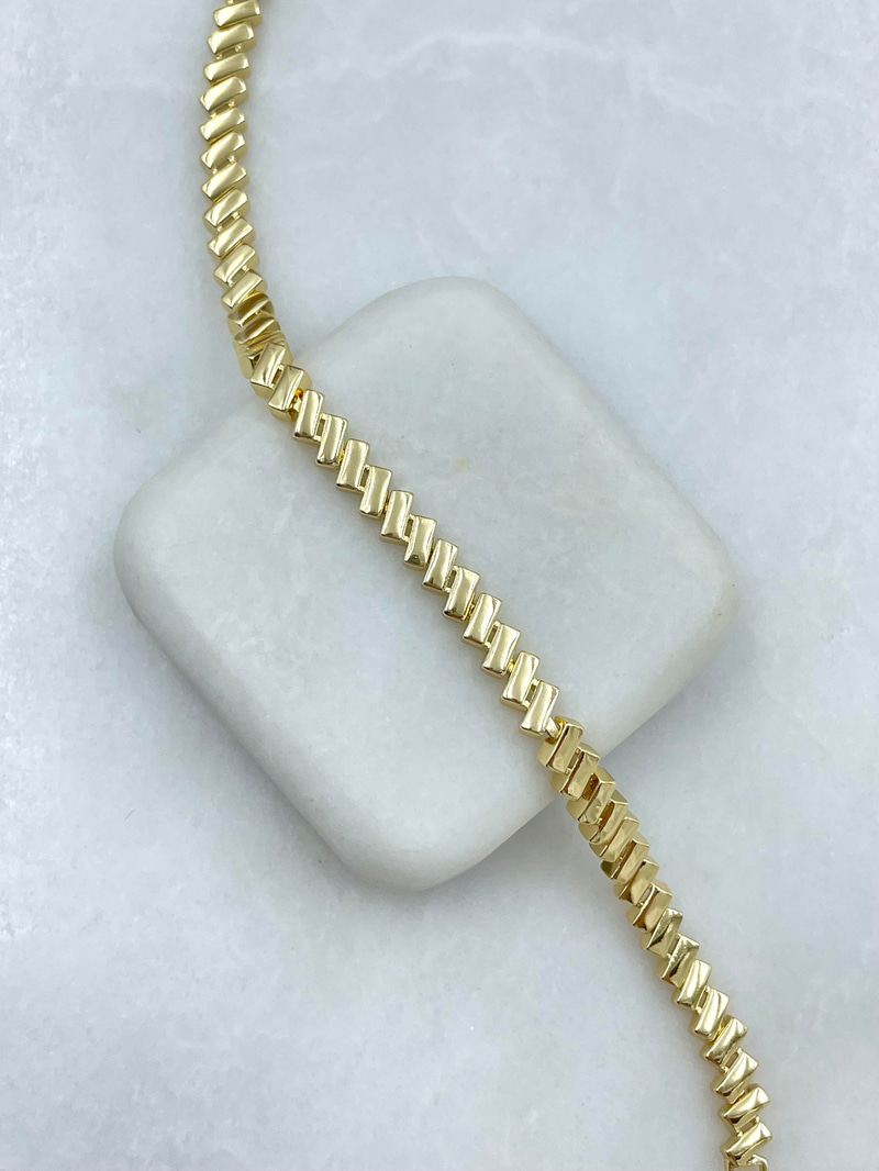 Altın Kaplama Şerit Model Bileklik Gold