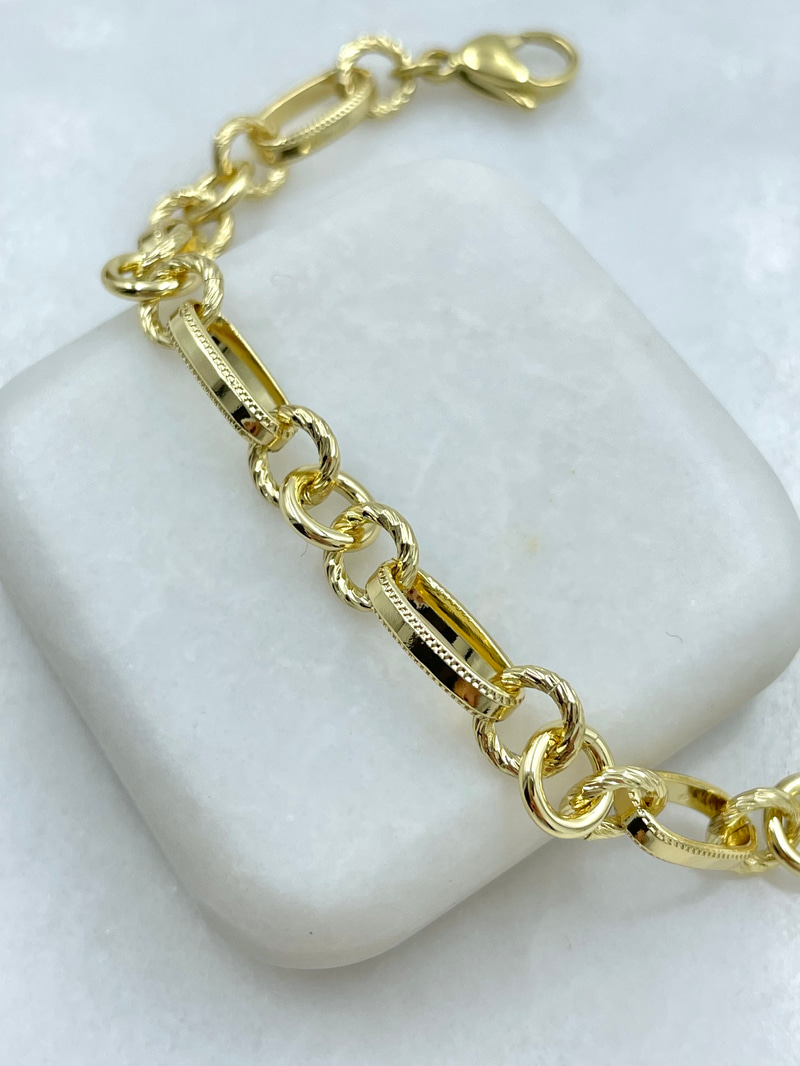 Özel Seri Zincir Geçmeli Bileklik Gold